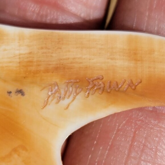 Native American Patty Fawn Cherokee carved ivory orca brother print shaman sharm - Picture 3 of 16